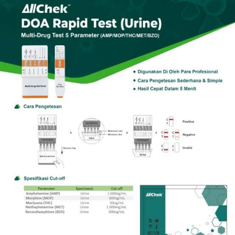 Jual Test Narkoba 5 Parameter / Multi Drug - AllCheck (Perpcs) | Shopee ...