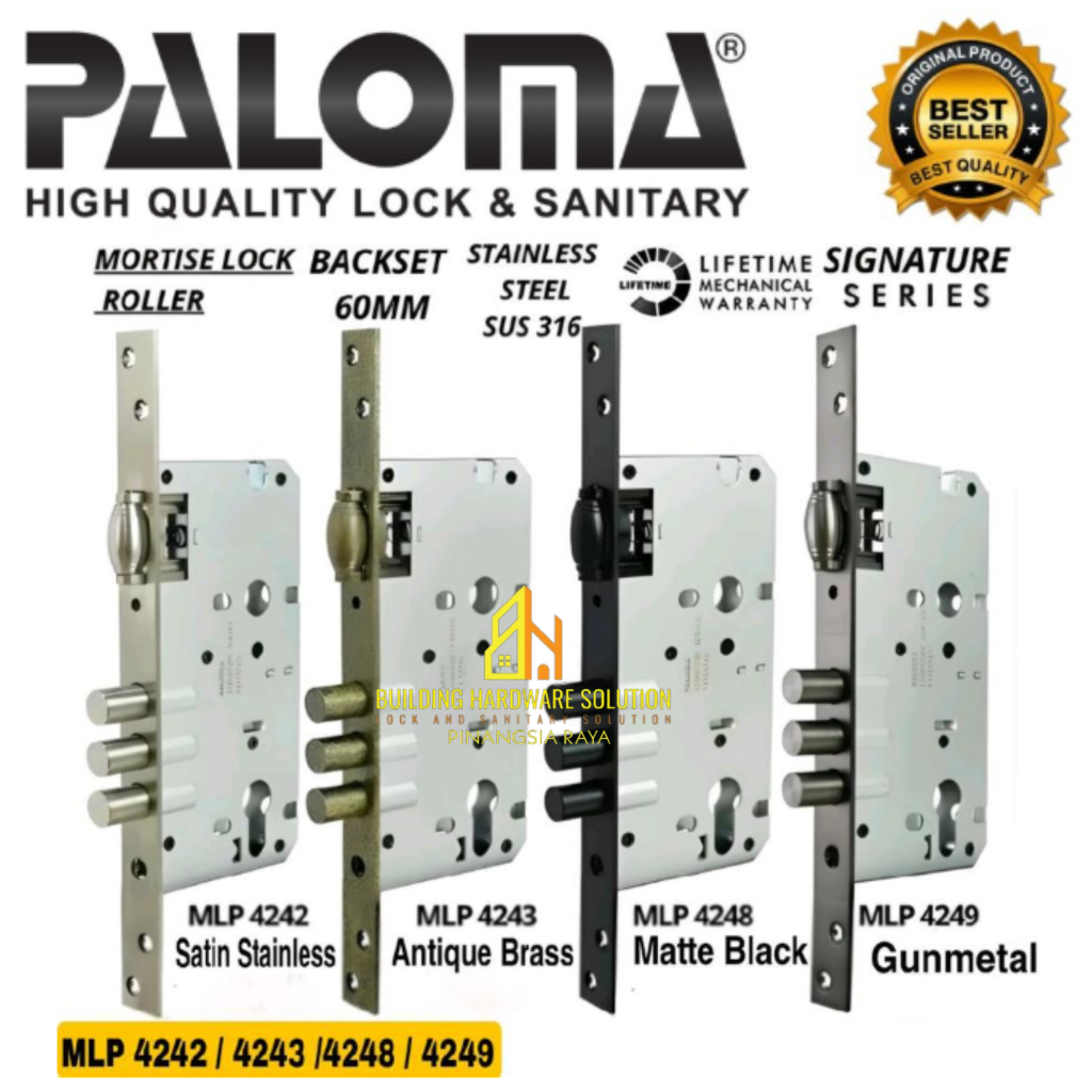Jual Paloma MLP 4242 MLP 4243 MLP 4248 MLP 4249 Mortise Lock Roller ...