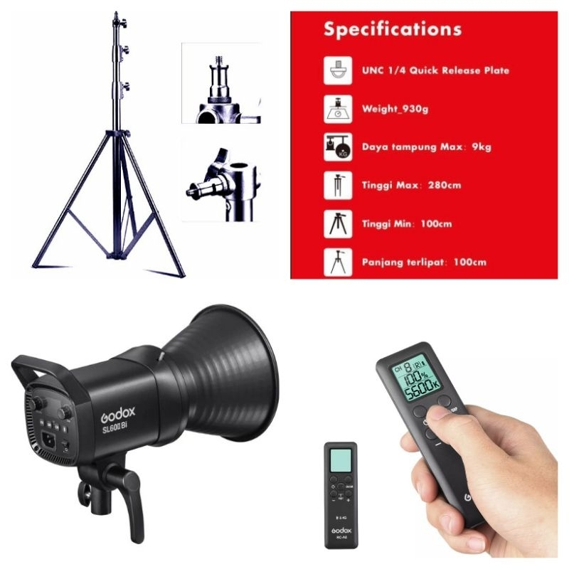 Jual Paket 60Bi + Remote RC-A6 + Stand Hitam (Tanpa Softbox) - Godox ...