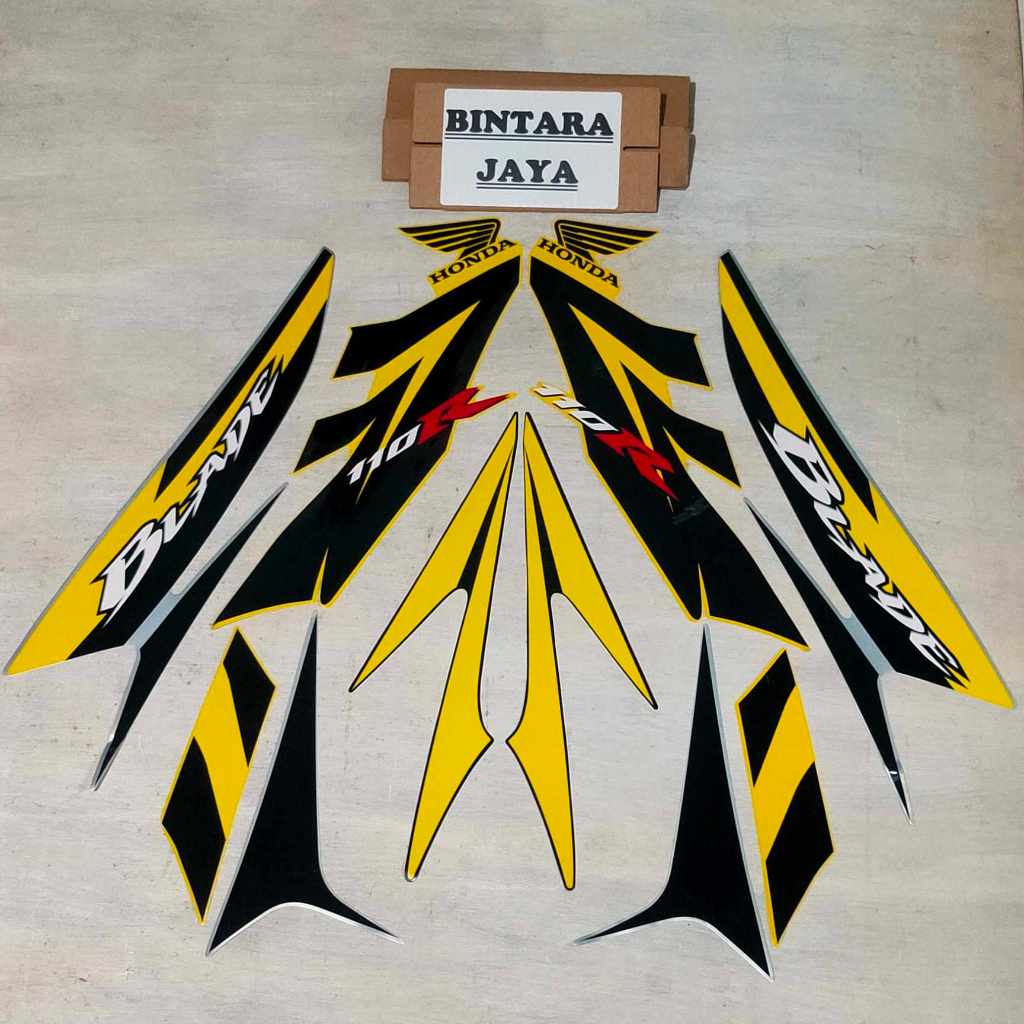 Jual Sticker Lis Striping Honda Blade 110 Tahun 2009 2010 Kuning Hitam ...