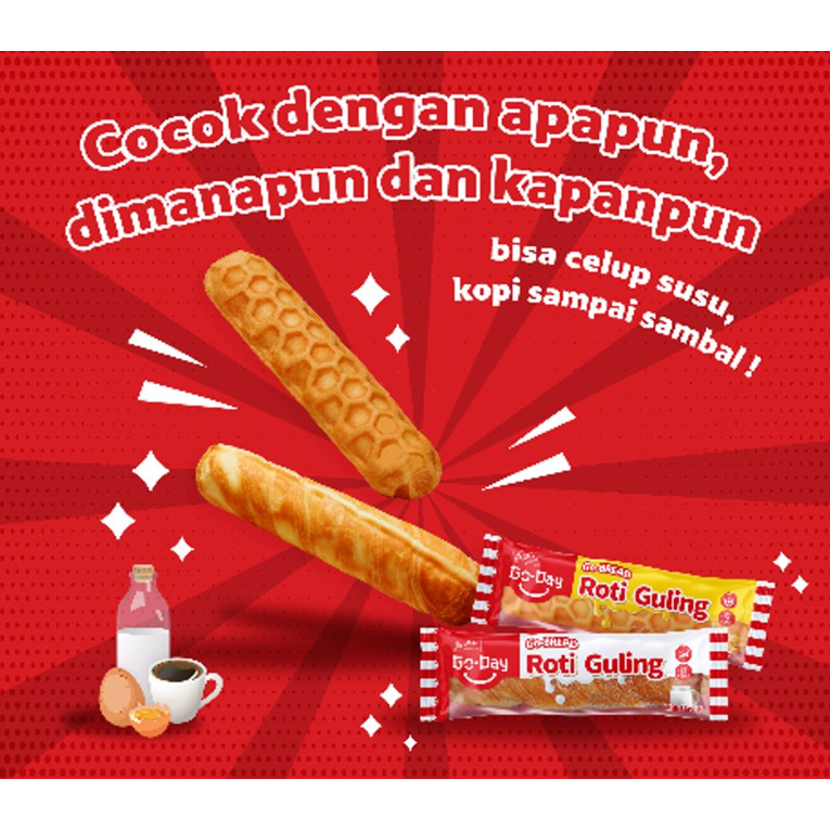 Jual Go-day roti waffle chesee and original | roti guling | 10 pcs ...