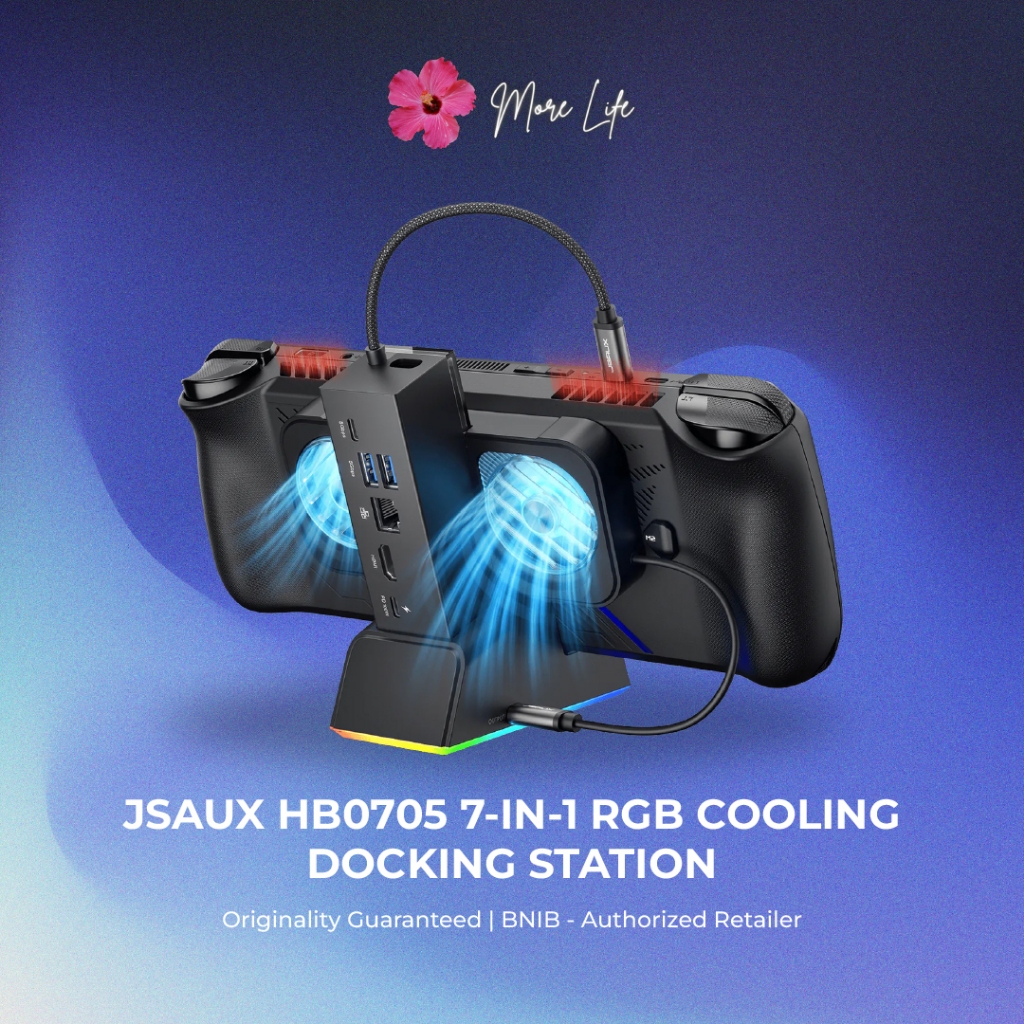 Jual JSAUX HB0705 7 in 1 RGB Cooling Docking Station, For Steam Deck ...