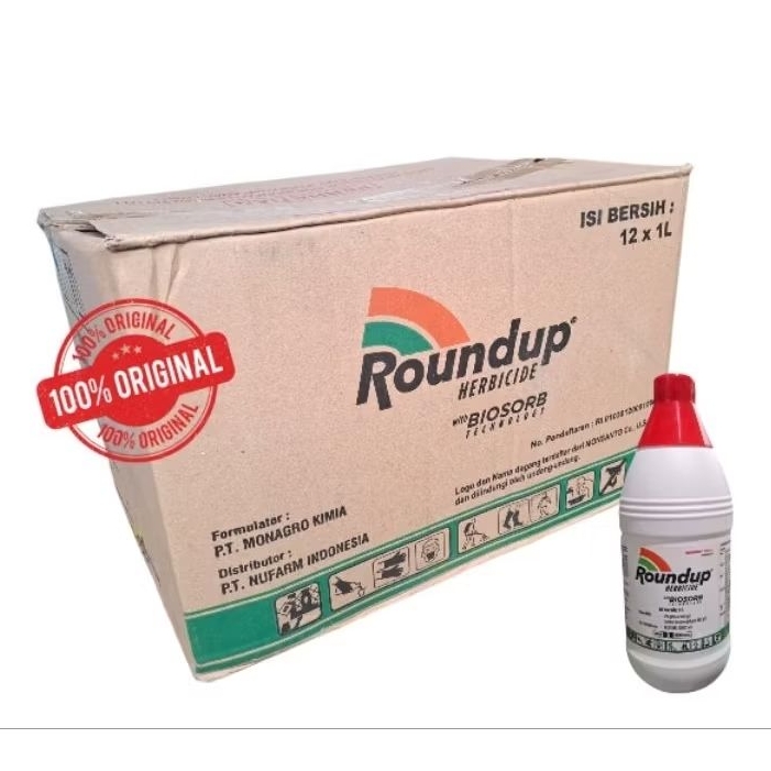Jual Paket 1 dus/12 Botol Herbisida ROUNDUP 486SL - 1 Liter (100% ...