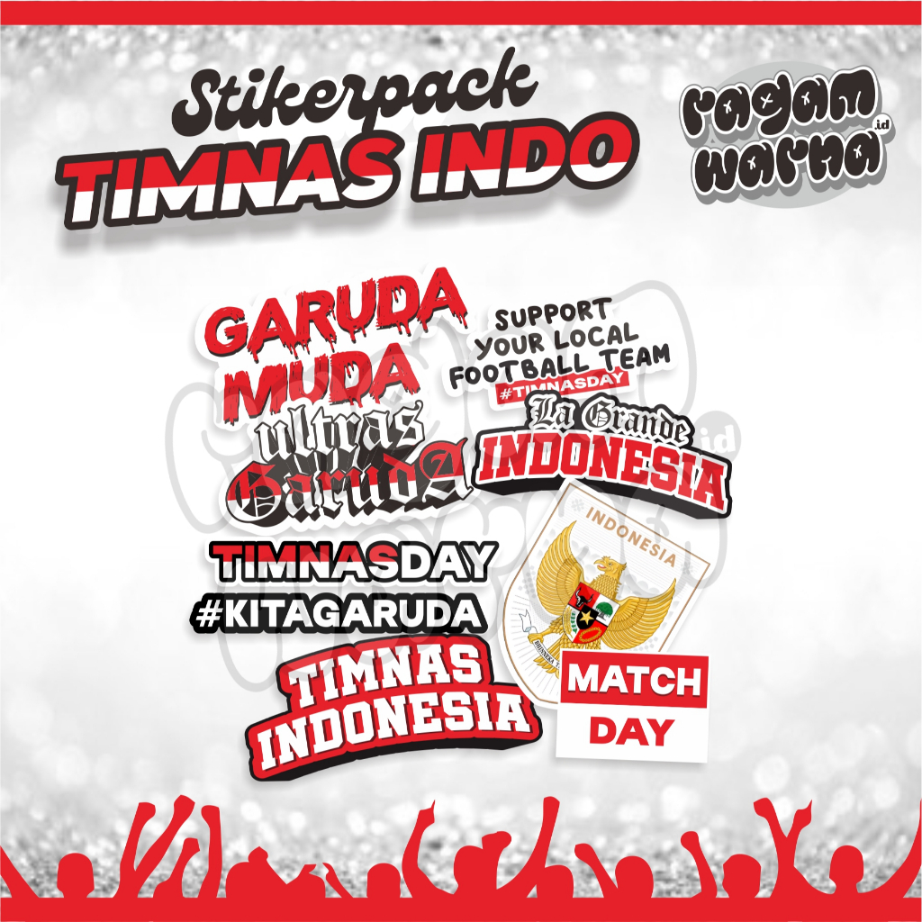 Jual Sticker Timnas Indonesia (9pcs), ultras garuda - stiker cutting ...