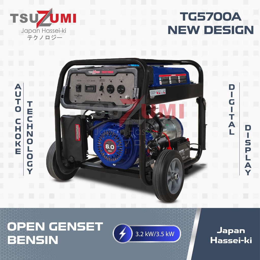 Jual Genset Bensin 3000 Watt Auto Choke Tsuzumi TG 5700A Japan ...