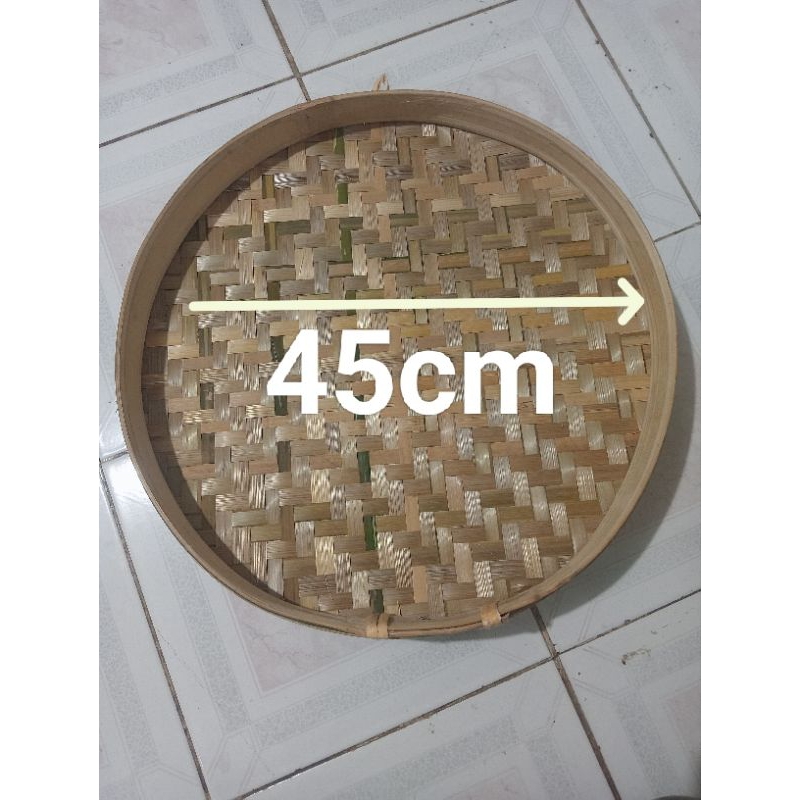 Jual tampah bambu 42-45cm/tampah tumpeng(8-10 porsi)/tedok/tempat bumbu ...