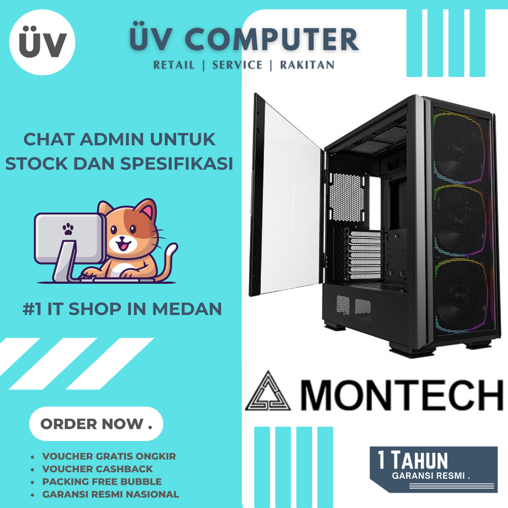 Jual Casing PC Komputer Montech SKY TWO GX | Mid Tower | ATX Case | 3 ...