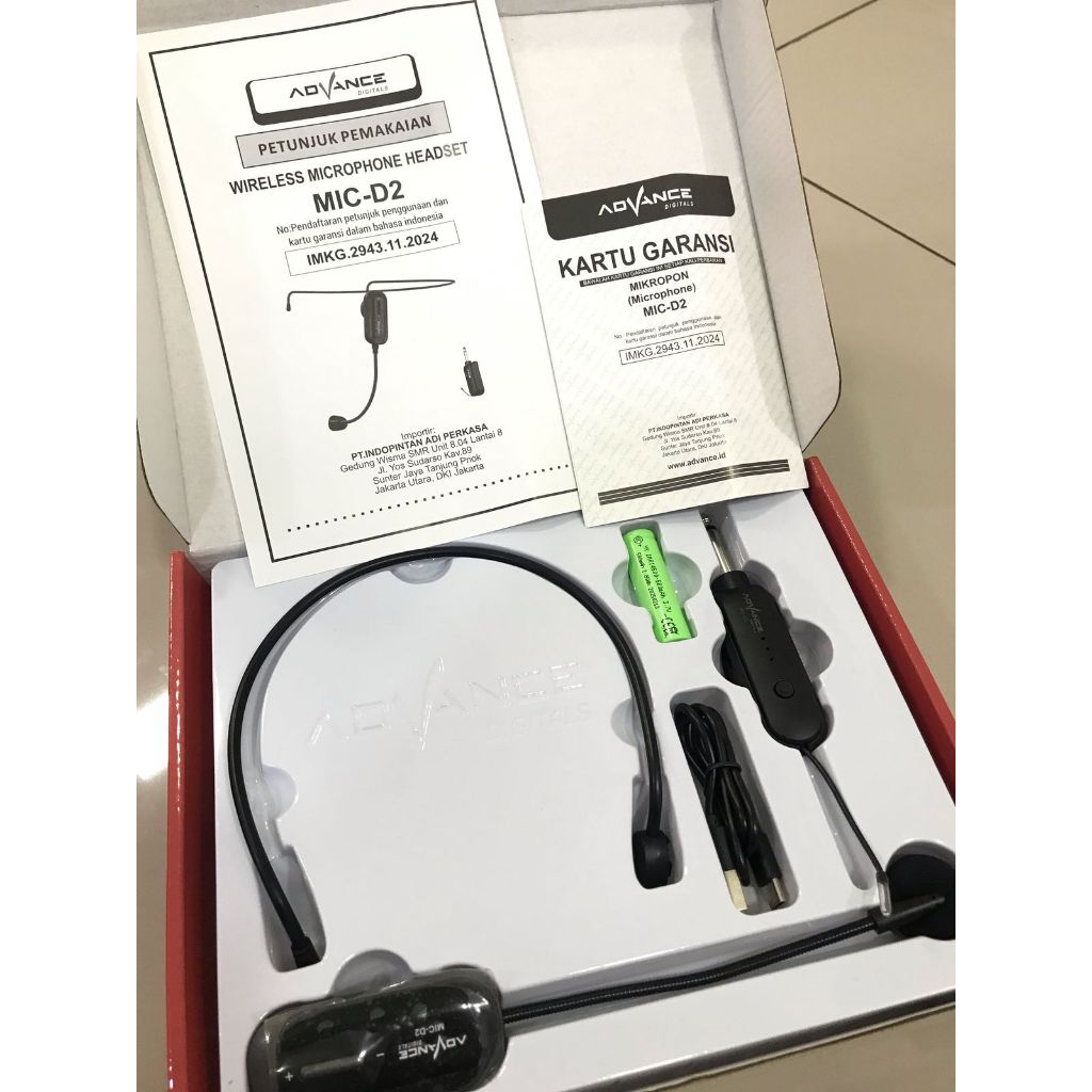 Jual Advance MIC-D2 Wireless Microphone Headset D-2 Microphone Bando ...