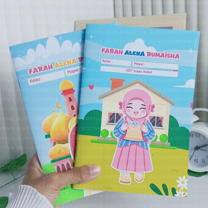 Jual BUKU TULIS CUSTOM NAMA | BUKU TULIS KARAKTER | Shopee Indonesia
