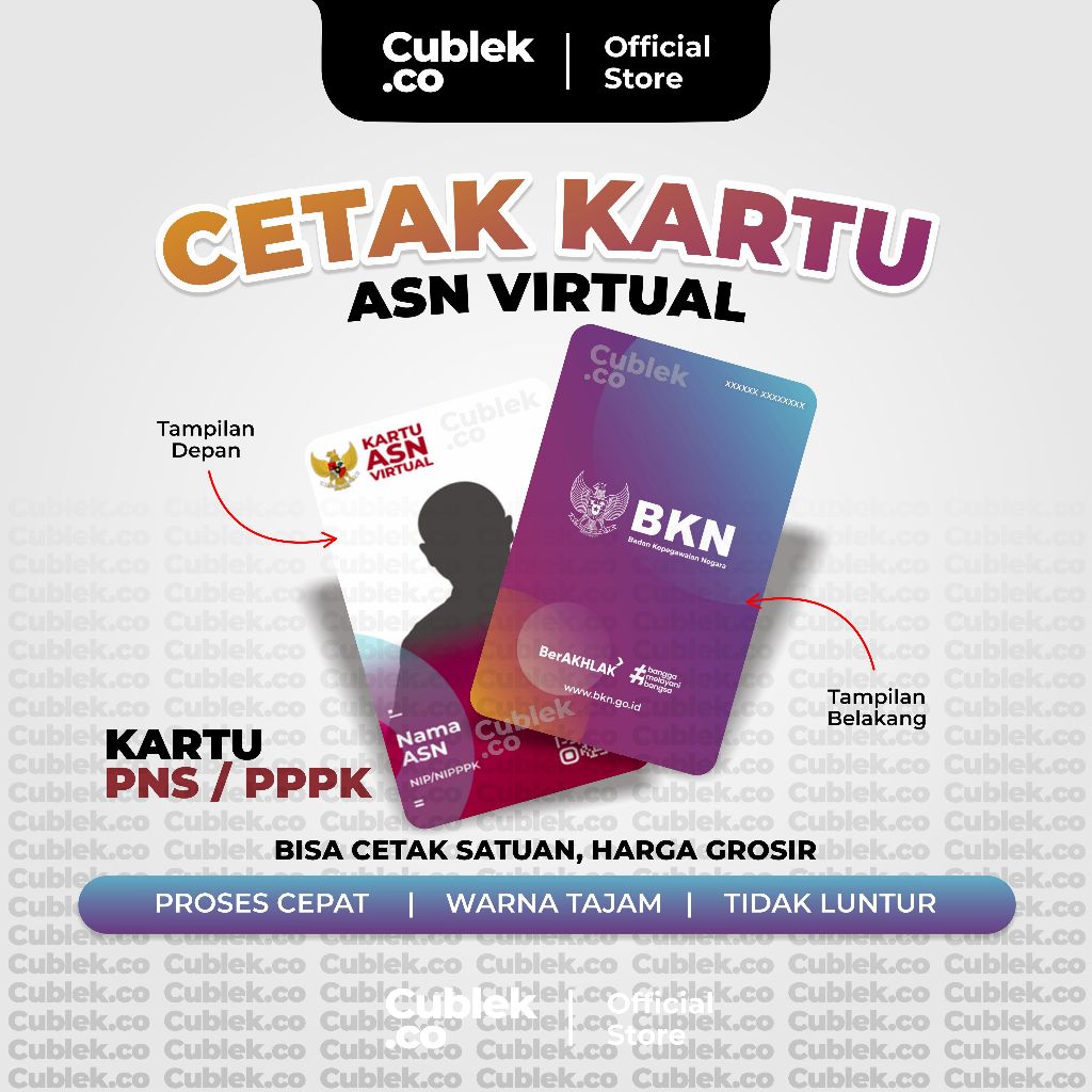 Jual Cetak ID Card Kartu Digital Fisik Kartu ASN Bisa Satuan Anti ...