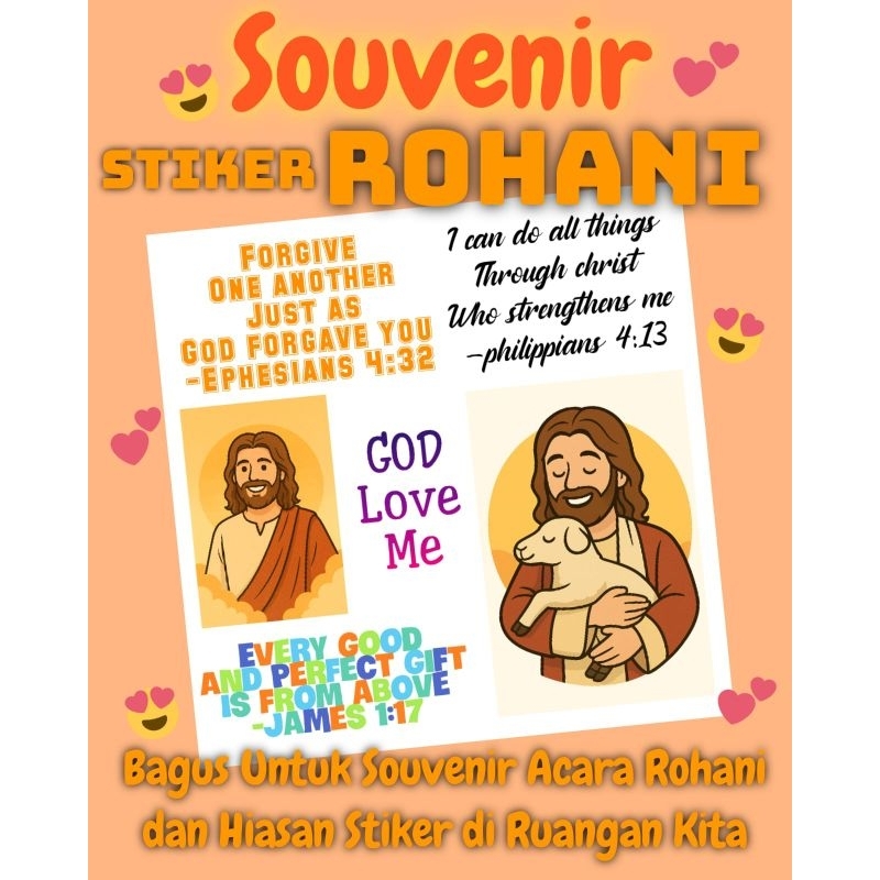 Jual Stiker Sekolah Minggu / Souvenir Stiker Rohani / Stiker Yesus ...