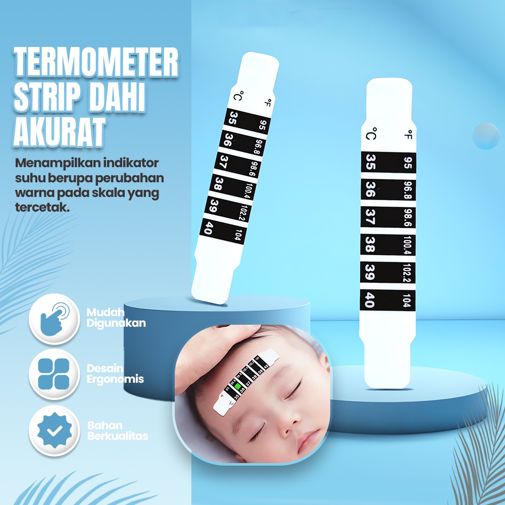 Jual Thermometer Strip Untuk Bayi/Thermometer sticker Mengukur Suhu ...