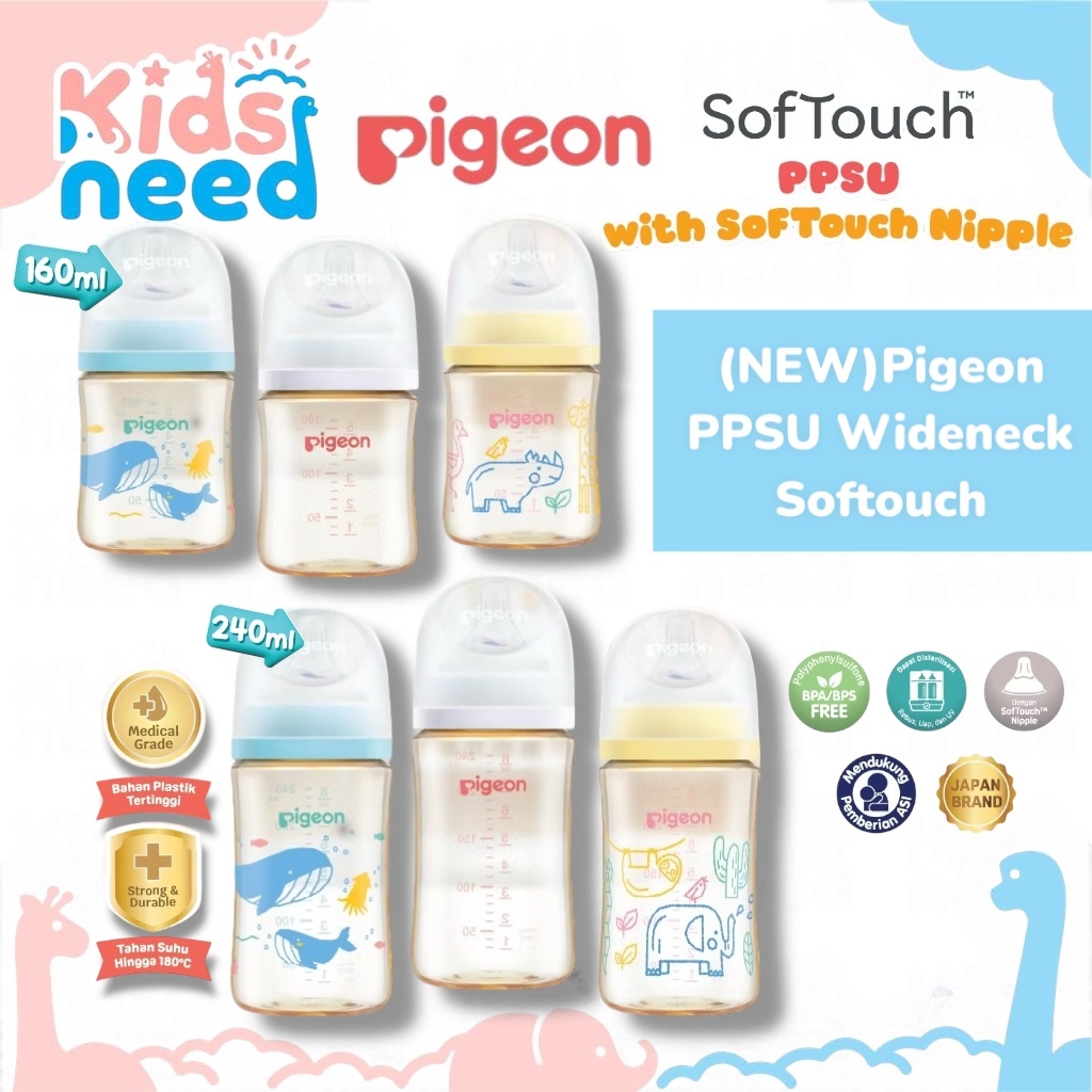 Jual (New)Botol Pigeon PPSU ORIGINAL 100% Biomass-PPSU Wide Neck 160ml ...