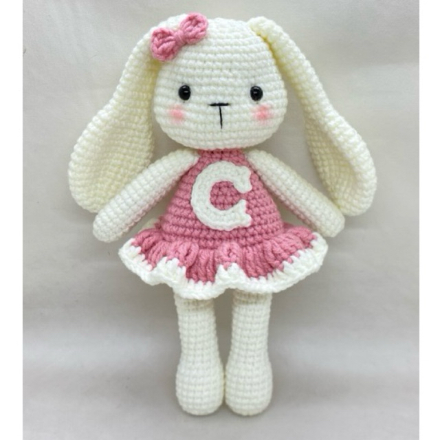 Jual Boneka Rajut Kelinci Riri Bunny Custom Nama Amigurumi Girl ...