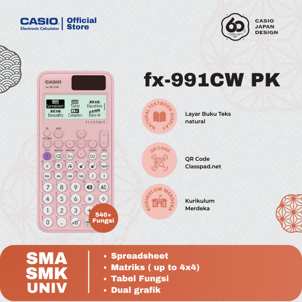 Casio Calculator Kalkulator Scientific ClassWiz untuk SMA / SMK / Universitas / Kuliah  FX 991 ID - FX 991 ES Plus - FX 570 ES plus - FX 991 CW IPA Sc (4)