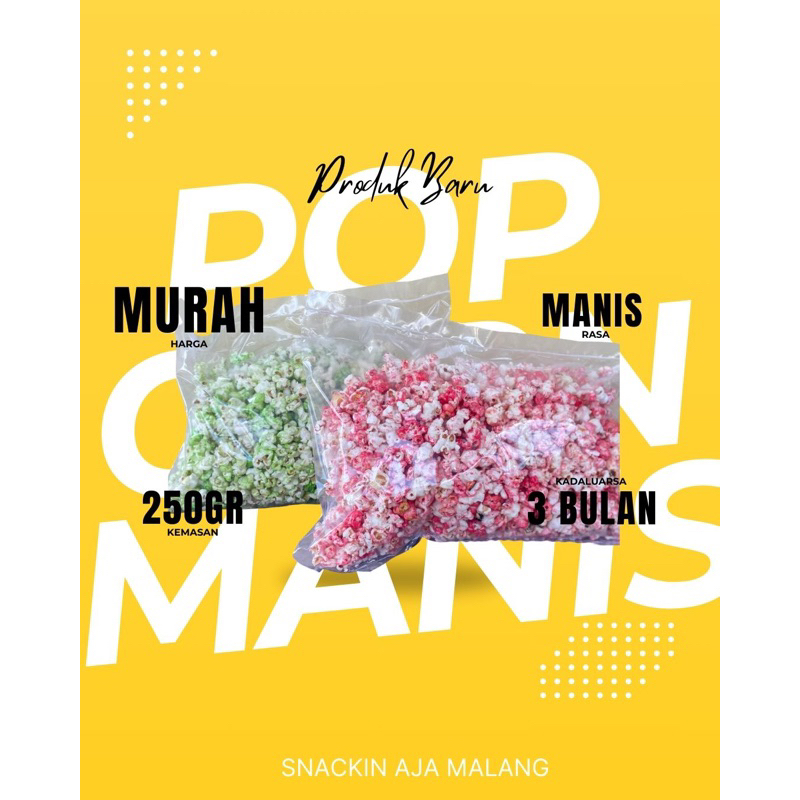 Jual Popcorn Manis Strawberry Pandan 250gr | Jagung Popcorn Kriuk Manis ...