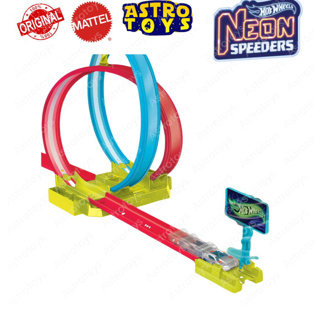 Jual Hot Wheels Neon Speeders Laser Stunt Slamway Track Set Original ...