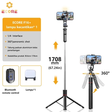 ECORE C11 185CM Tongsis 4leg Tripod Bluetooth Selfie Stick Fill Light Tongsis Tripod