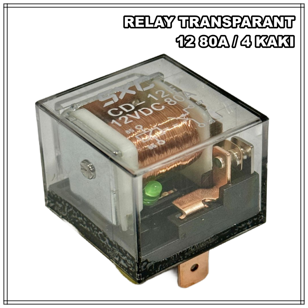 Jual sew PAKET ISI 10 PCS RELAY KAKI 4 TRANSPARANT 12 V 80 AMPERE ...