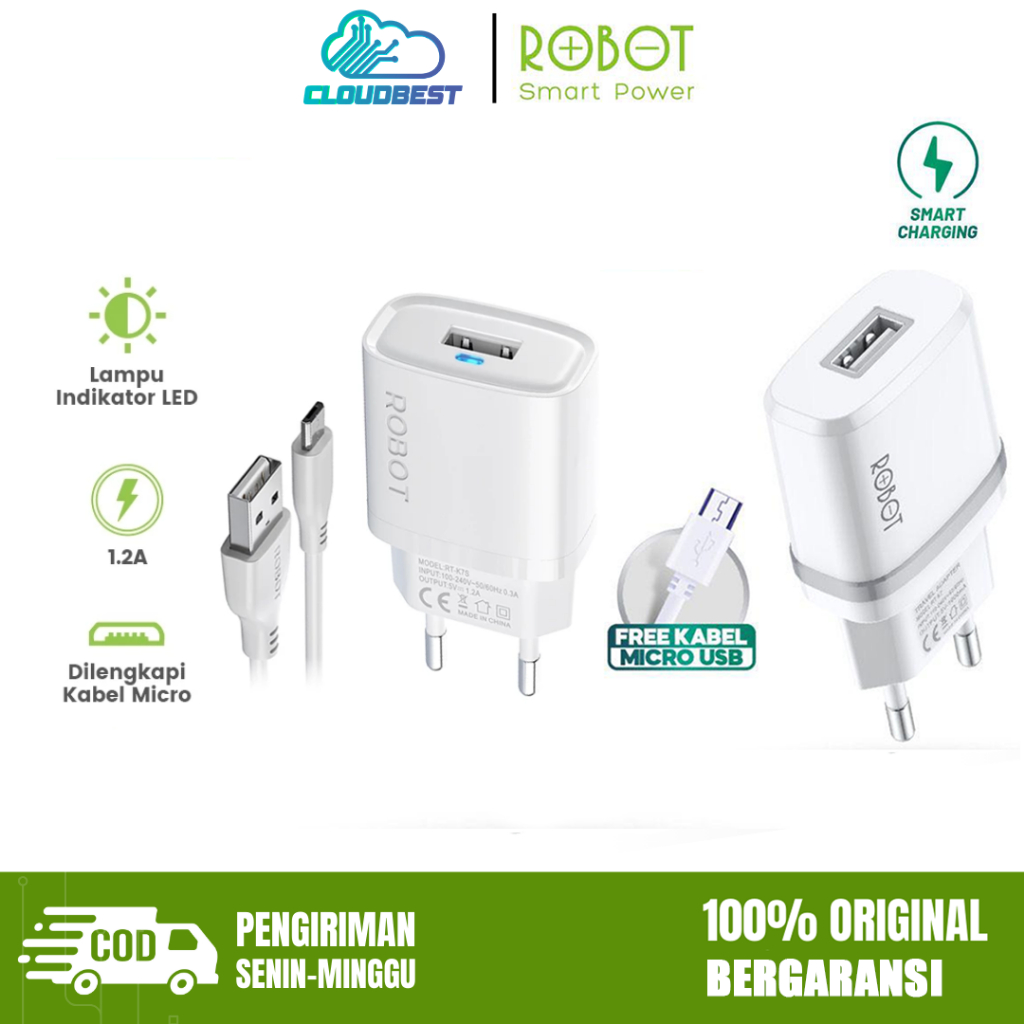 Jual Robot Charger RT-K7/RT-K7S Charging Kabel Micro Original Casan ...