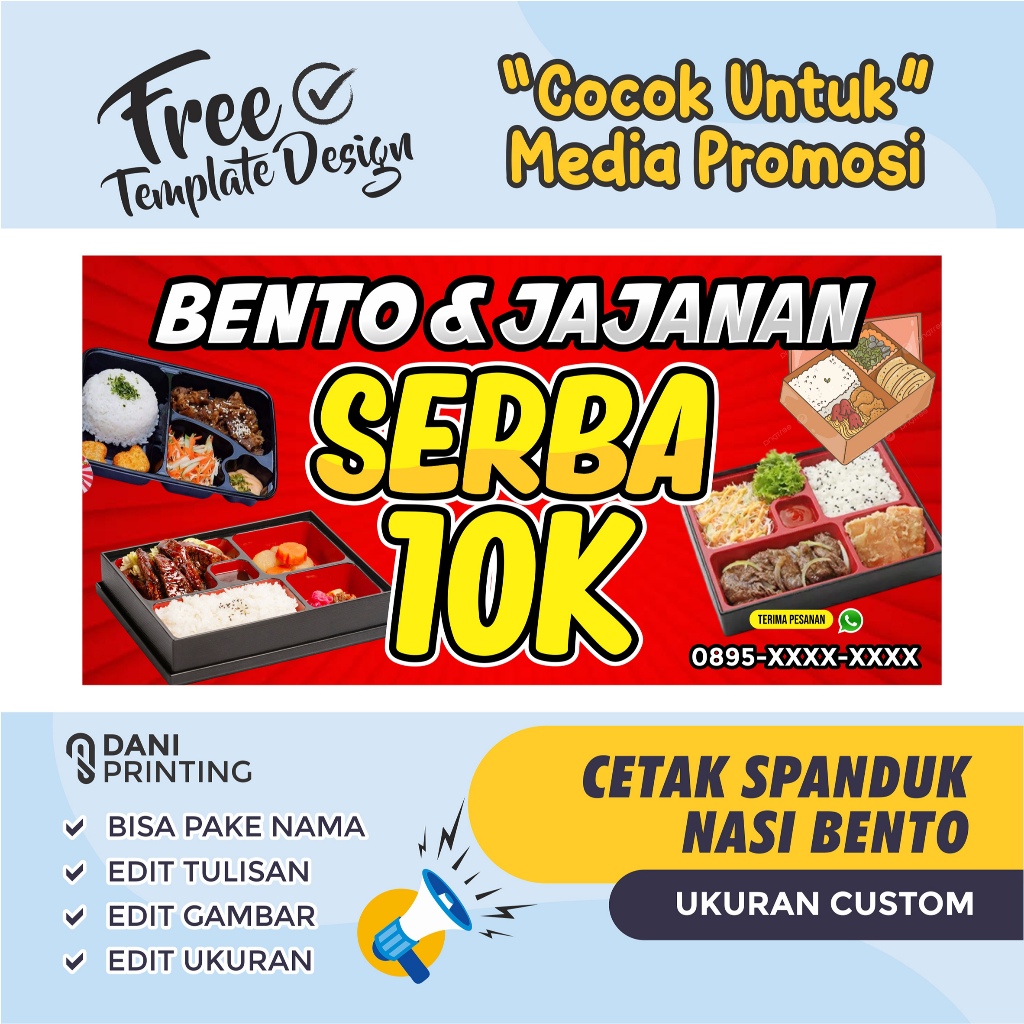 Jual Banner Spanduk - Bento - Custom Bisa Di Edit | Shopee Indonesia