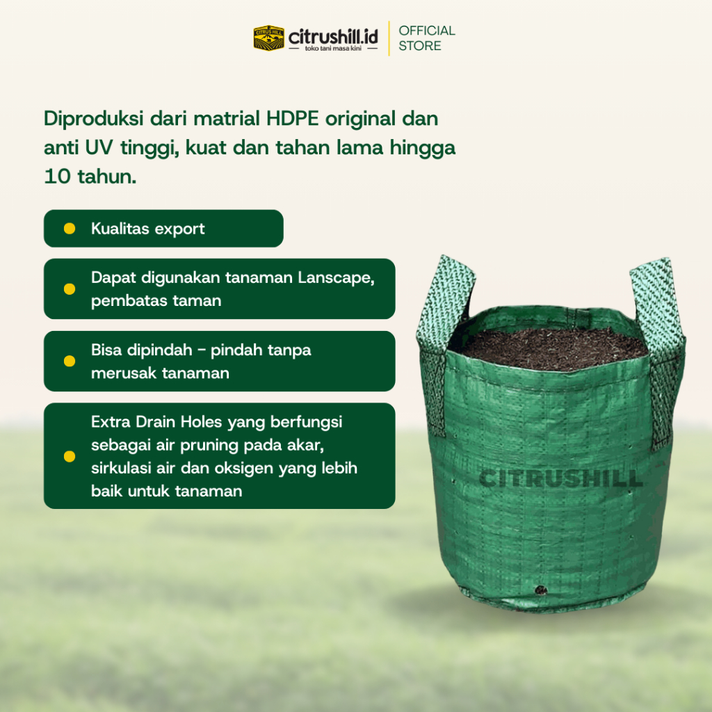 Jual PLANTER PLENTER BAG 30 liter EASY GROW PLANTERBAG POT BUNGA BONSAI ...