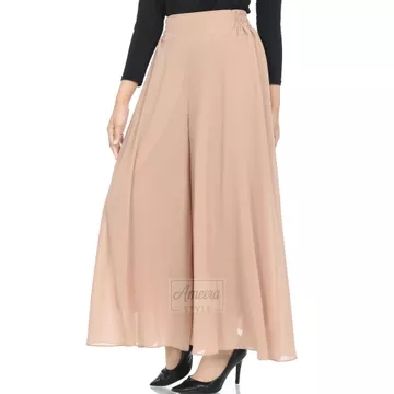 Celana Kulot Wanita Panjang Payung Jumbo Full Puring Ceruty Pakaian Bawahan Fashion Muslim
