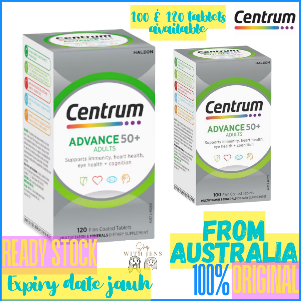 Jual Centrum Advance 50+ Daily Multivitamin Supplements 100 / 120 ...