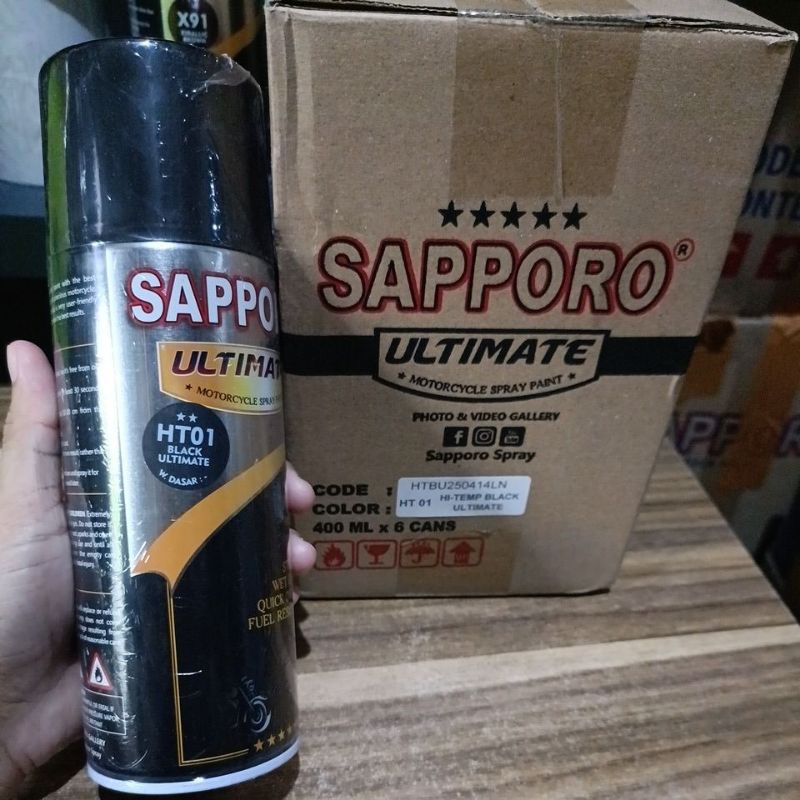 Jual cat semprot Pylox sapporo ultimate 400ml HT01 hi temp black (DOFF ...