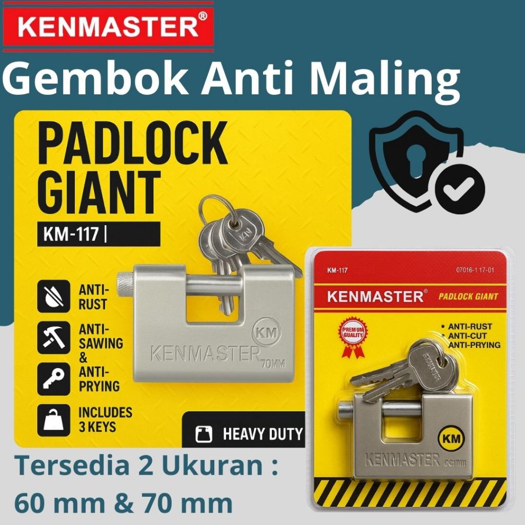 Jual Gembok Pagar Pintu 60 mm 70 mm Gembok GIANT Anti Maling Anti Karat ...