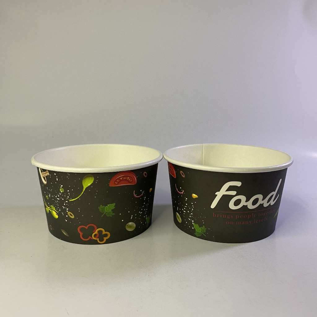 Jual Paper Bowl 650 ml | Isi 50 Pcs | Motif Food Hitam | Rice Bowl ...