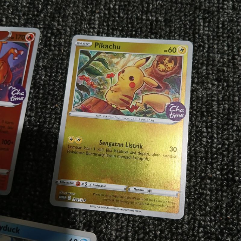 Jual TCG Pokemon x Chatime Charizard Psyduck Pikachu | Shopee Indonesia