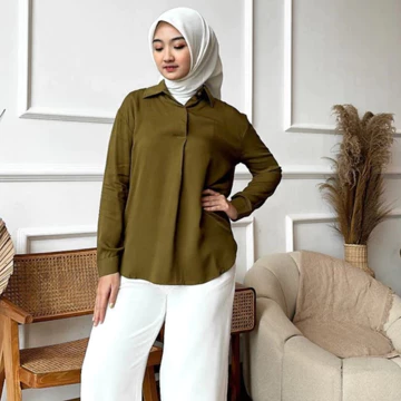 Outfit Atasan Blouse Formal Gaya Korean Lengan Panjang Oleh Ortega