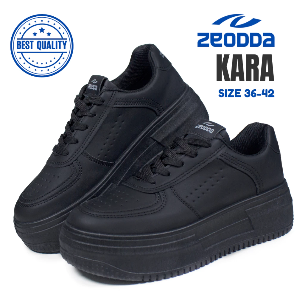 Sepatu Sneakers Zeodda Kara warna Full White desain minimalis