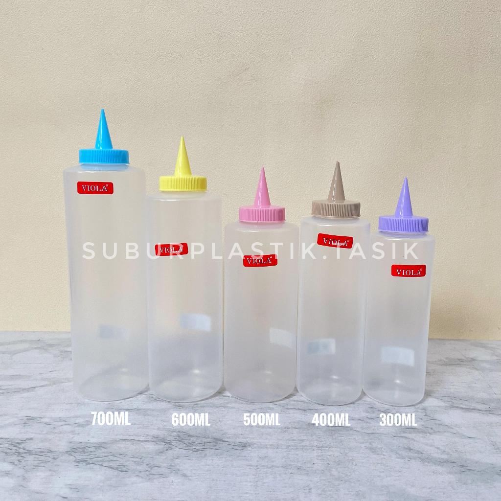 Jual [6 & 12 Pcs] Botol Saos Viola | Bahan Plastik Tebal 300ml 400ml ...