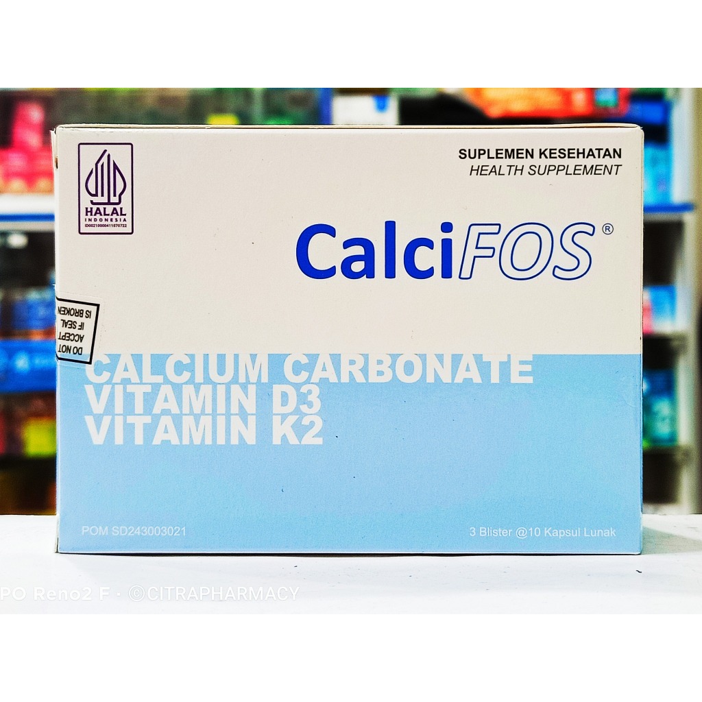 Jual CalciFOS 𝐃𝟑+𝐊𝟐 𝟏 𝐒𝐓𝐑𝐈𝐏 𝐈𝐒𝐈 𝟏𝟎 𝐊𝐀𝐏𝐒𝐔𝐋 - Suplemen Kepadatan Tulang ...