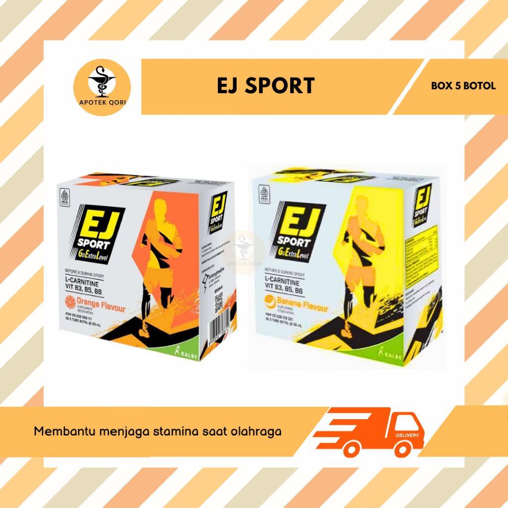 Jual EJ SPORT ENERGY GEL BOX ISI 5 TUBE / RASA ORANGE BANANA / EXTRA ...