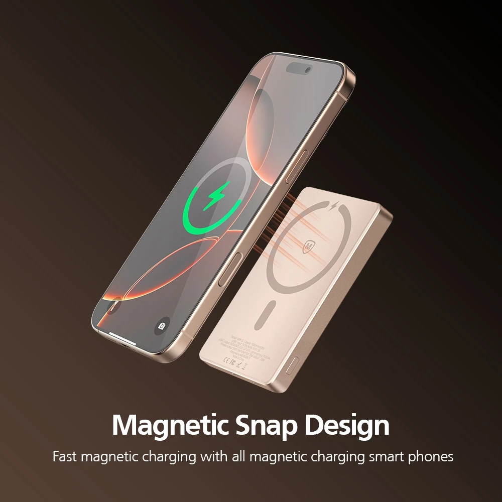 MICROPACK-- 10000 mAh Slim Magnetic Wireless Power Bank Fast Charging WPB-10S