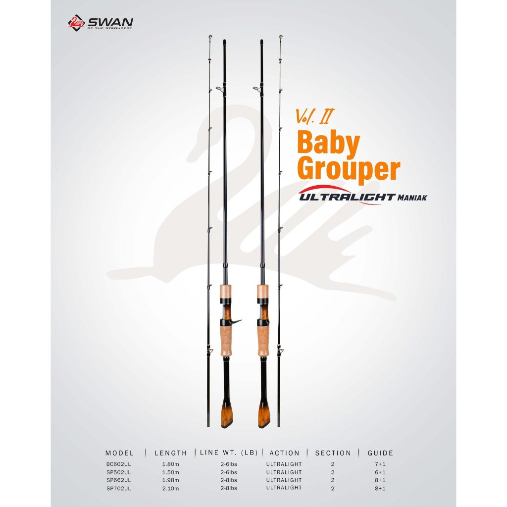 Jual Rod SWAN BABY GROUPER VOL.II UL SERIES SOLID CARBON | Shopee Indonesia
