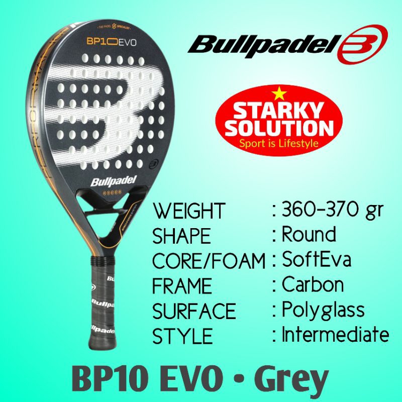 Jual Raket Padel BULLPADEL BP10 EVO Round Shape 360-370gr Tenis Padle ...
