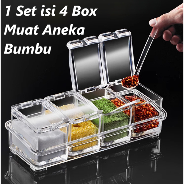 Jual 【COD】Container Bumbu Dapur Set Tempat Garam Acrylic Gula Merica ...