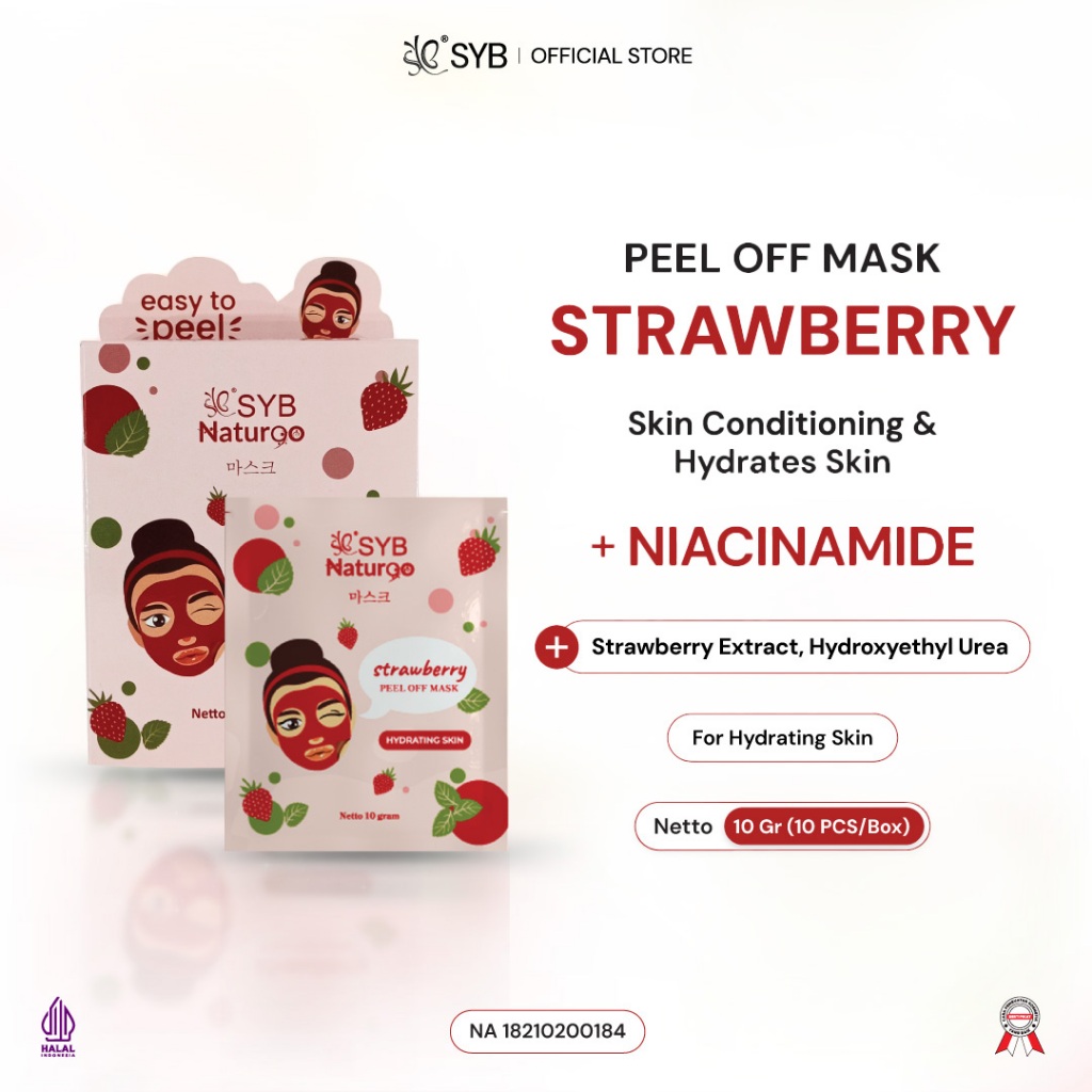 Jual SYB NATUR90 STRAWBERRY PEEL OFF MASK (BOX – 10 SACHET) | Shopee ...