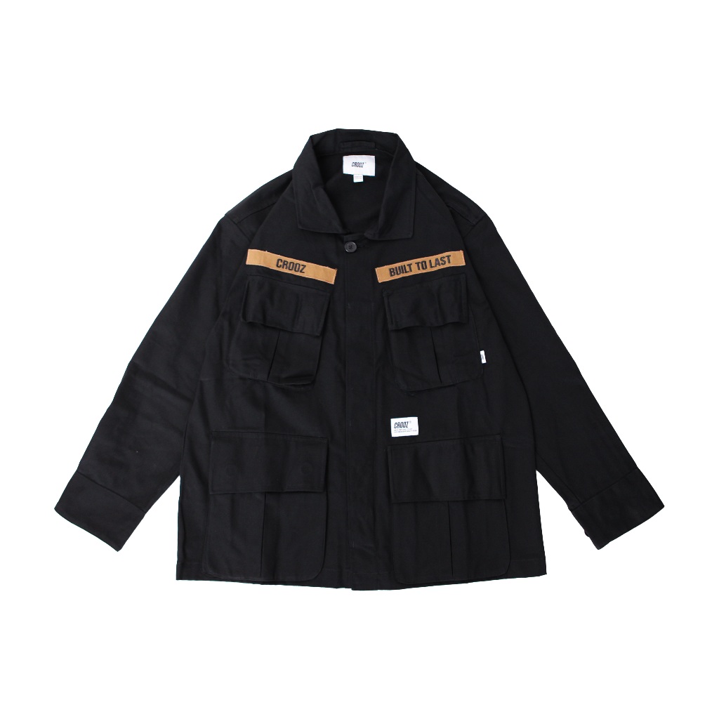 Jual CROOZ JUNGLE SHIRT JACKET | SLANT POCKET BLACK | Shopee Indonesia