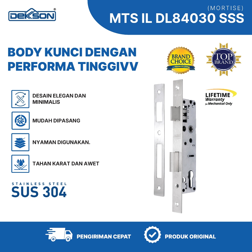 Jual DEKKSON Mortise Lock Interlatch Rumah Kunci MTS IL DL 84030 SUS ...