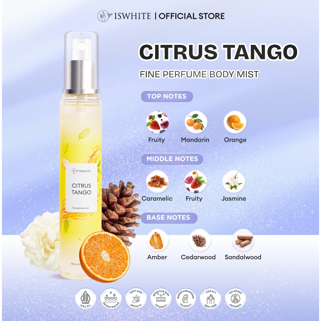Jual ISWHITE Citrus Tango Fine Perfume Body Mist 100ml - Parfum Badan ...