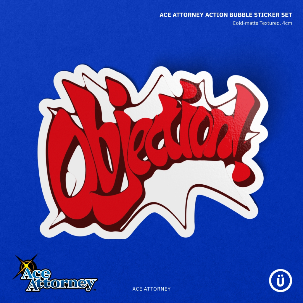 Jual Ace Attorney - Action Bubble Sticker Set - Objection! (Fanmade ...