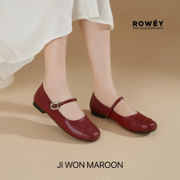 Rowey Sepatu Flat Wanita Korea Kyoto Kulit Anti Slip