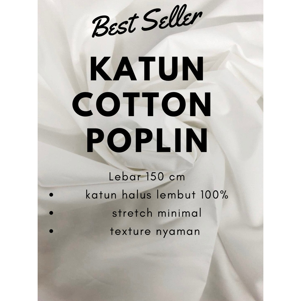 Jual (Harga per 50cm) Kain Katun Cotton Poplin lebar 150cm original ...