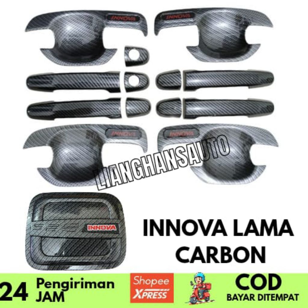 Jual PAKET HANDLE OUTER TANK COVER INNOVA LAMA 2004-2015 CARBON ...