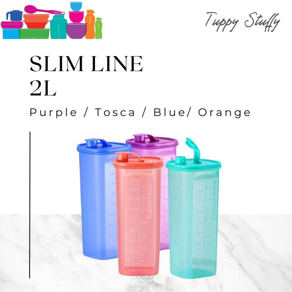 Jual Tupperware Slim Line 2L | Bottol air minum 2L Ori Tupperware Botol ...